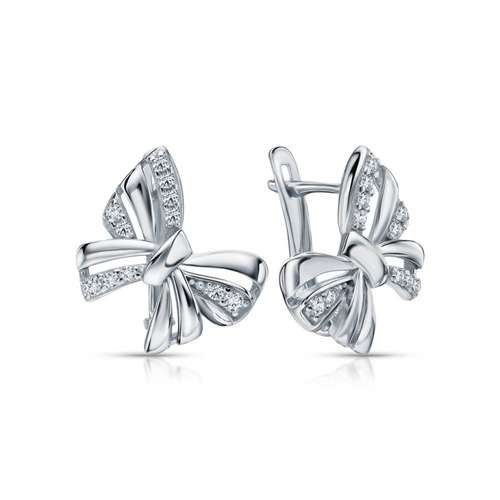 Серьги из серебра с фианитами
