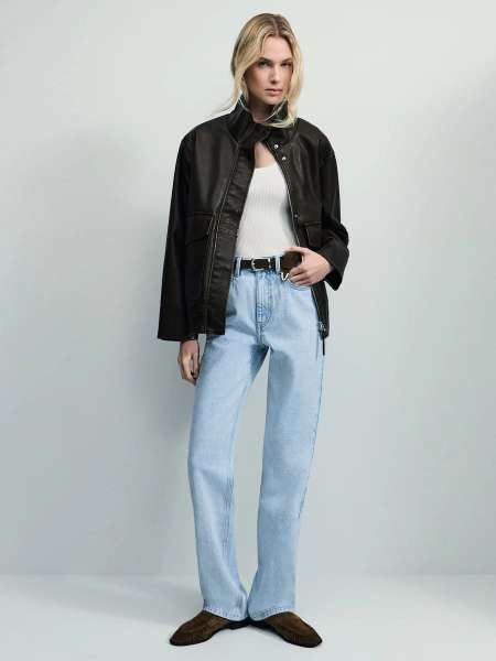 Джинсы прямого фита с высокой посадкой