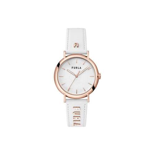 Furla Часы с ремешком на запястье кварцевый механизм натуральная кожа шнуровка 38 мм белый циферблат женские часы
