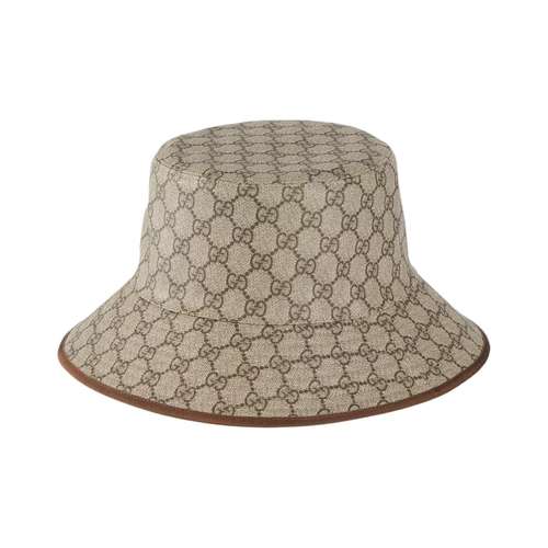 GUCCI Полиэстер хлопок полиуретан покрытие вискоза ведрообразная шляпа мужская коричневая