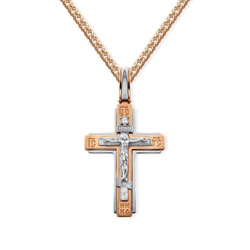 Золотой православный крест с бриллиантом