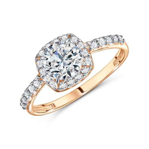 Золотое кольцо с фианитами