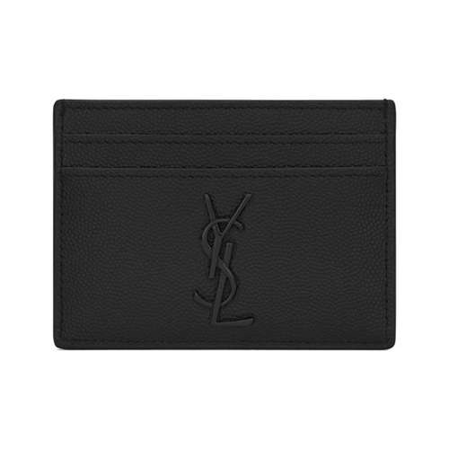 SAINT LAURENT Монограм КАСАНДРА Тисненая кожа Держатель для карт Держатель для карт Мужской Черный
