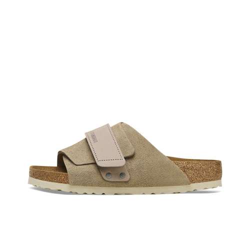 Birkenstock Kyoto Коровья замша Стильные сандалии Унисекс Бежевые Стандартные (Standard)