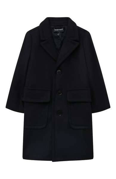 Детское: Шерстяное пальто Emporio Armani