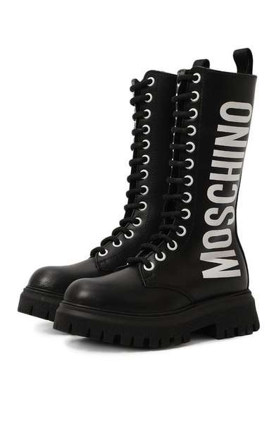 Детское: Кожаные ботинки Moschino