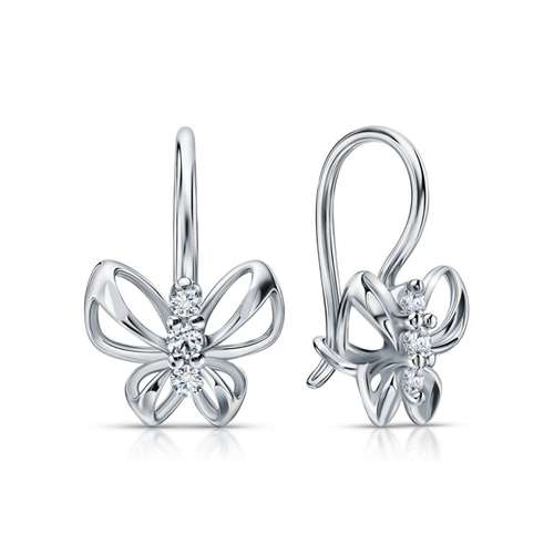 Серьги из серебра с фианитами