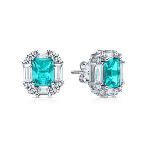 Серьги из серебра с фианитами