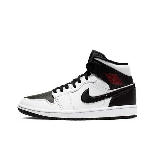 Jordan Air Jordan 1 MID Белый Черный Красный MID Топ Винтажные Баскетбольные Кроссовки Женские Черный Белый