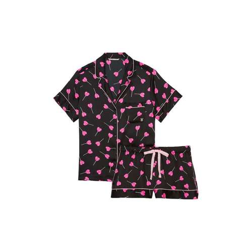Victoria's Secret Сатиновый Короткий Комплект Пижам Волшебный Цвет Пижамный Комплект Волшебный Цвет Женский