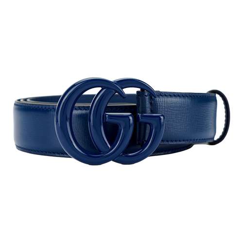 GUCCI GG Marmont Кожаные ремни Мужской Королевский синий Ширина корпуса 3 см