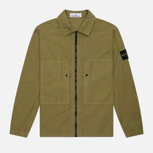 Мужская рубашка Stone Island Mercerised Organic Cotton Ripstop Overshirt