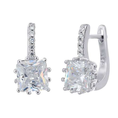 Серьги из серебра с фианитами