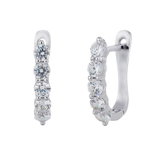 Серьги из серебра с фианитами