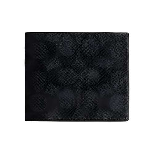 COACH Кошелек Billfold с покрытием из холста маленький мужской черный