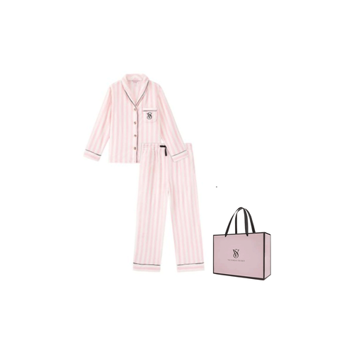 Victoria's Secret Пижамный комплект Magic Цветочный Полностью мягкий и облегающий Тепло мгновенное Женские Розовый