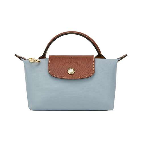 LONGCHAMP Le Pliage Переработанный полиамид Холст Сумка Женская Синяя и Коричневая