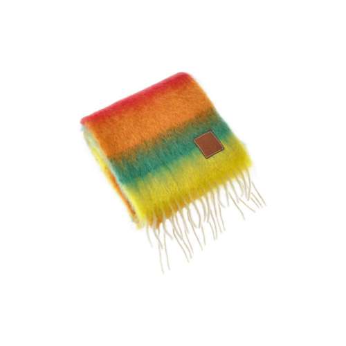 LOEWE KNIT Детали Mohair Wool Nylon Вязаные Шарфы Женские Многоцветные