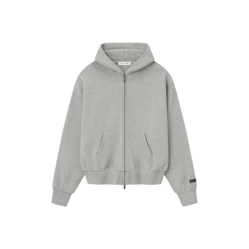 Fear of God ESSENTIALS FW25 Классическая посадка Флис ZIP UP Толстовка Бетон Вереск Худи-ханьфу Мужской