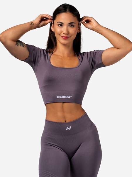 Топ спортивный женский NEBBIA Shaping Crop Top FLOW SEAMLESS 499