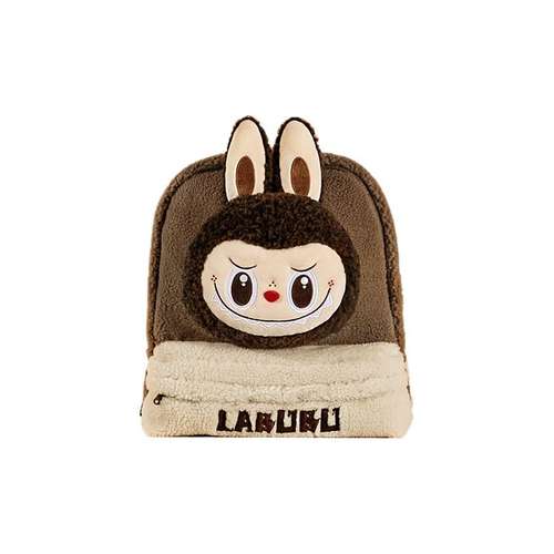 POP MART THE MONSTERS LABUBU Classic Рюкзак Из Берберского Флиса, Коричневый, Трендовый Мерч 35см