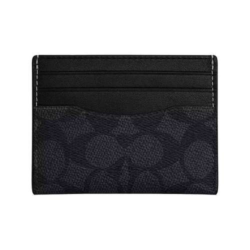 COACH Card Case из искусственной кожи с тканью и коровьей кожей держатель для карт мини унисекс