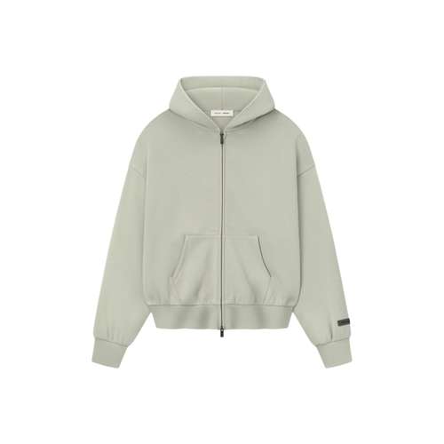 Fear of God ESSENTIALS FW25 Классическая посадка Флис ZIP UP Толстовка Аббатский камень Худи-платье в стиле ханьфу