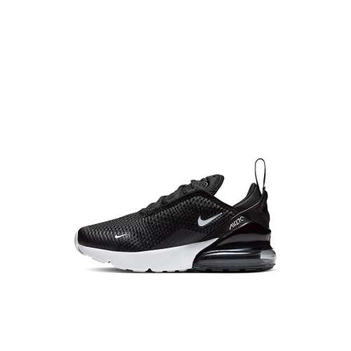 Nike Air Max 270 Амортизация Износостойкие Низкие Кроссовки для Детей Lifestyle Черные Белые для Возраста 3-7 Лет