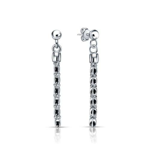 Серьги из серебра с фианитами