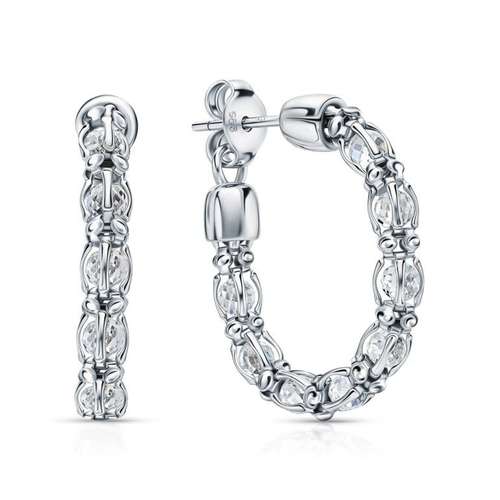 Серьги из серебра с фианитами