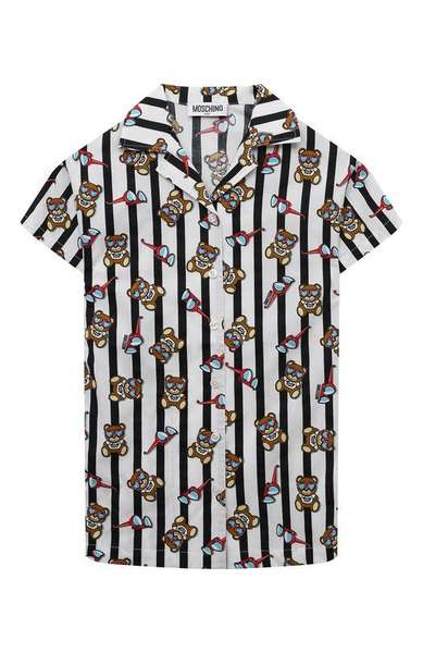 Детское: Хлопковое платье-рубашка Moschino
