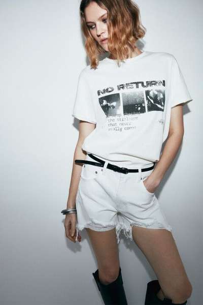 Шорты джинсовые с высокой посадкой короткие рваные