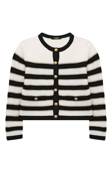 Детское: Шерстяной кардиган Balmain