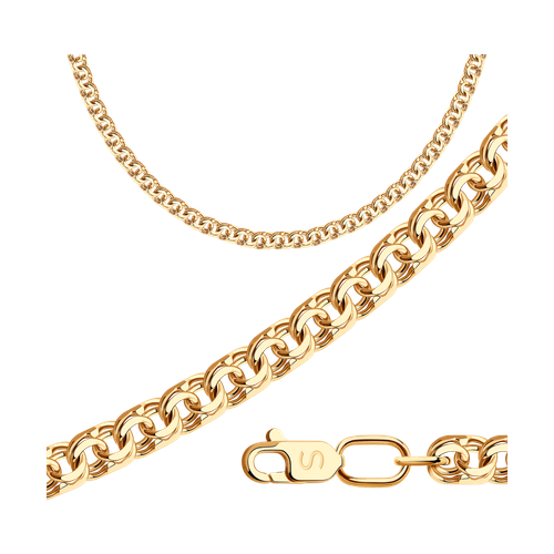 Цепь мужская SOKOLOV из золота, плетение Бисмарк, 585 проба