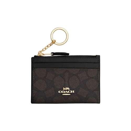 COACH Skinny Id Case Искусственная кожа пластик держатель для карт женский цвет ореховый и черный