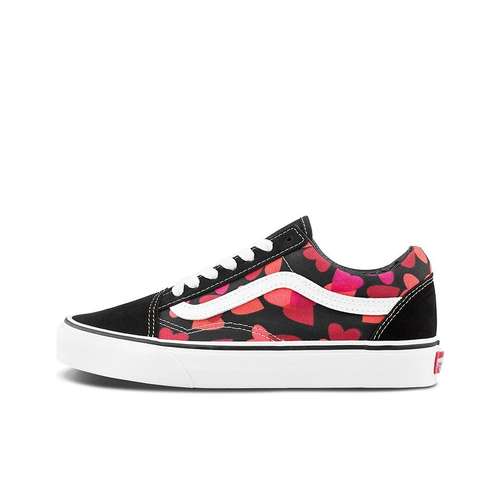 Vans Old Skool Low Топ Скейтборд Кроссовки Унисекс Черный Красный