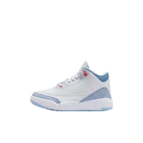Jordan Air Джордан 3 Противоскользящий MID Топ Детские Баскетбольные Кроссовки Белый Синий Детские Возраст 3-7 Лет