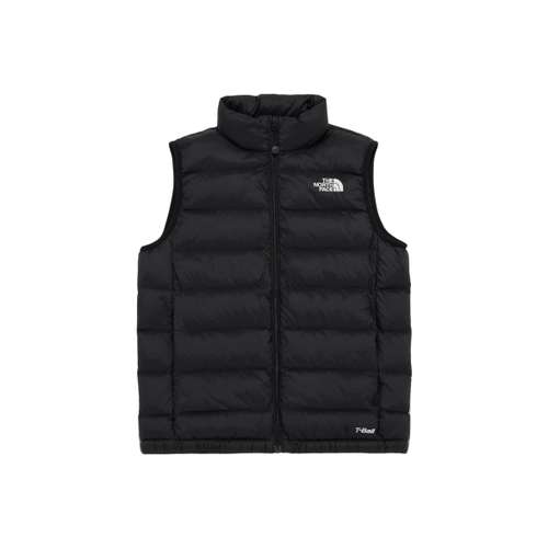 The North Face Детская одежда Воротник-стойка Логотип Молния Без рукавов Жилет Черный Детский