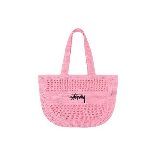 Stussy Вязаная сумка-тоут сумка для покупок сумка через плечо женская розовая