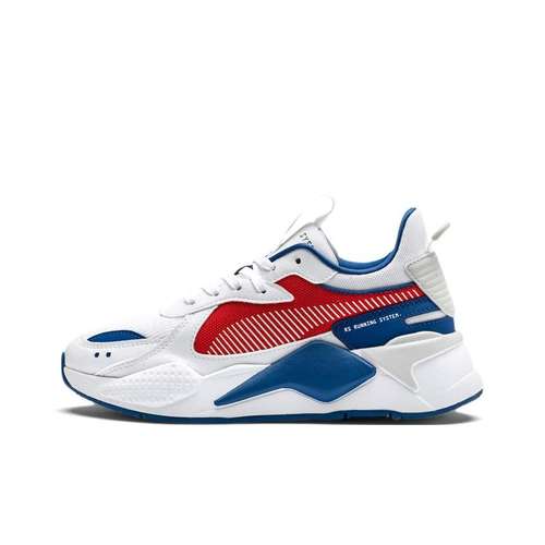 PUMA RS X Жёсткий диск Удобно и модно Низкие детские повседневные кроссовки Белый Синий Подростки