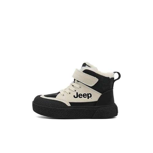Jeep С флисовой подкладкой Удобный Теплоизоляционный MID Топ Детская Обувь для Лифта Элегантный черный Детский