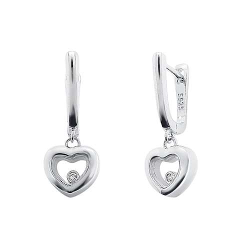 Серьги из серебра с фианитами
