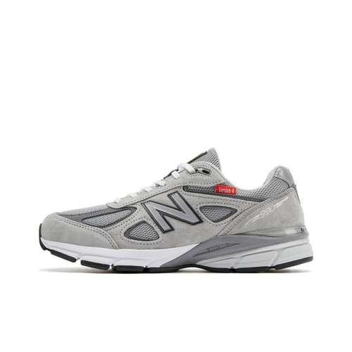 New Balance NB 990 V4 Винтаж Текстиль Свинская кожа Низкий Топ Повседневные Беговые Кроссовки Унисекс Серый