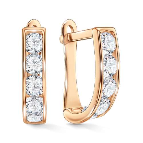 Золотые серьги с фианитами