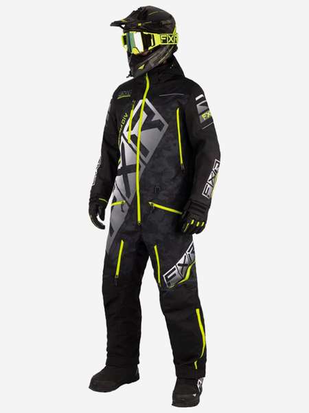 Комбинезон мужской снегоходный FXR CX без утеплителя, Black/Black Camo/Hi Vis