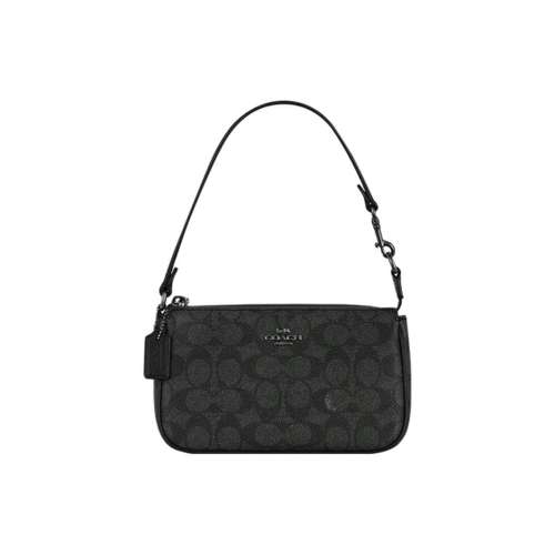 COACH Nolita ПВХ Маленькая Сумка через плечо Маленькая Женская Темно-Серый