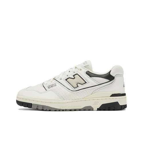 New Balance NB 550 Противоскользящий Устойчивый к истиранию Легкий Низкий Топ Винтажные Баскетбольные Кроссовки Унисекс Белый Черный
