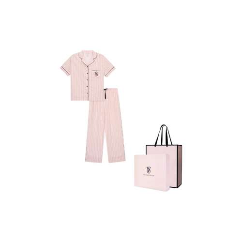 Victoria's Secret Пижамный комплект Magic Цветочный Женский Розовый Белый Полосы