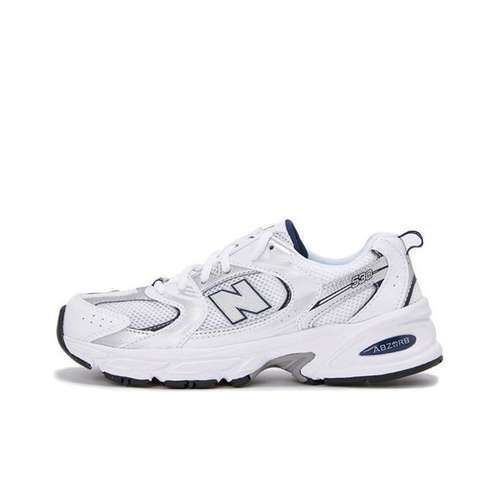 New Balance NB 530 Амортизация Устойчивость к истиранию Дышащие Низкие Кеды для Детей Лайфстайл Белый Серебряный