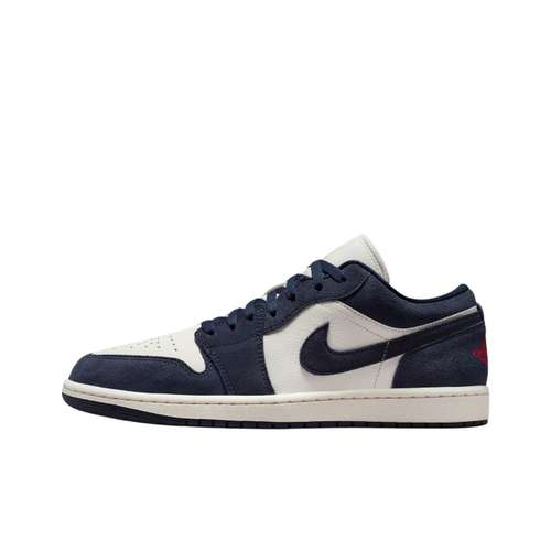 Jordan Air Jordan 1 Low Топ Винтажные Баскетбольные Кроссовки Унисекс Морской Синий
